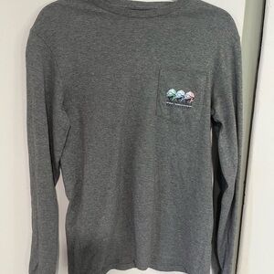 Vineyard Vines Gray Kentucky Derby Long Sleeve Tee